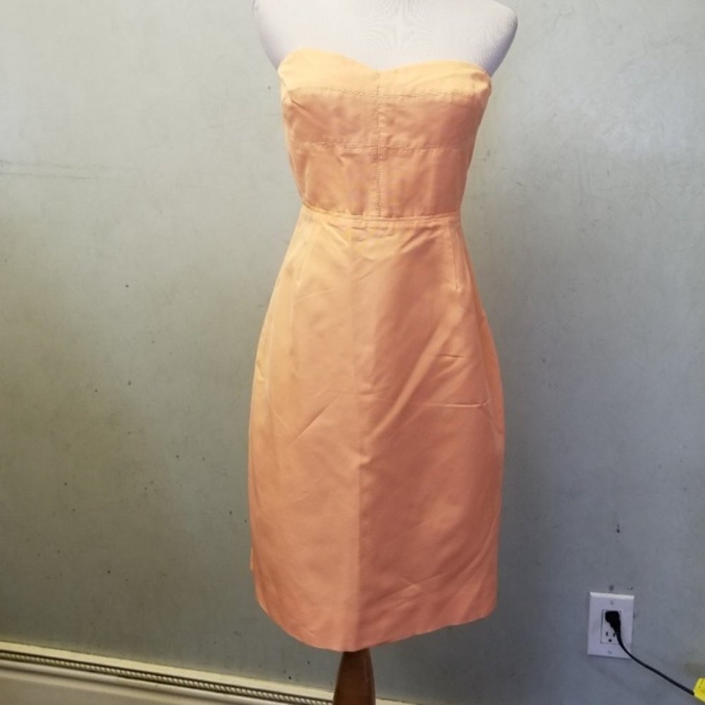 NWT J.Crew Tube top open back PEACH dress women's size 4  (U23) - Picture 7 of 8